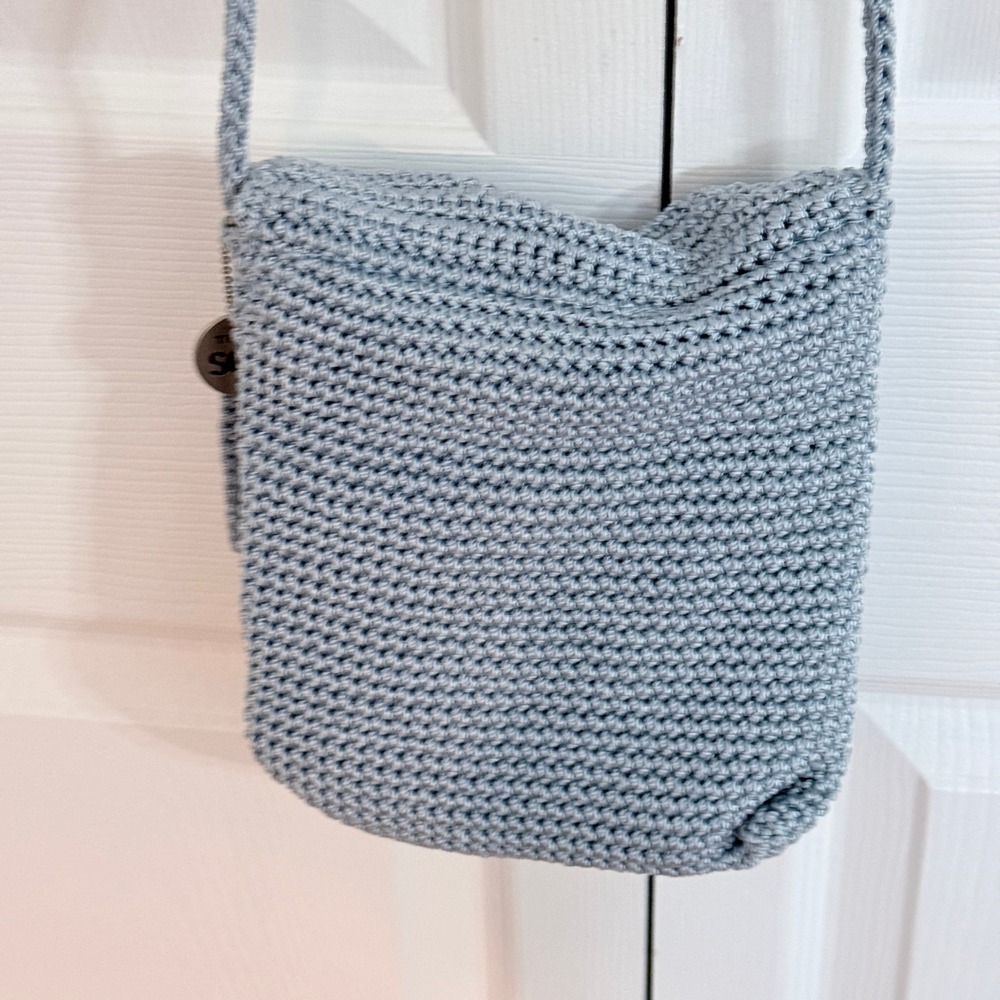 The Sak Crossbody Bag Women Small Blue Crochet Boho‎ Coastal Small Purse - Picture 3 of 6